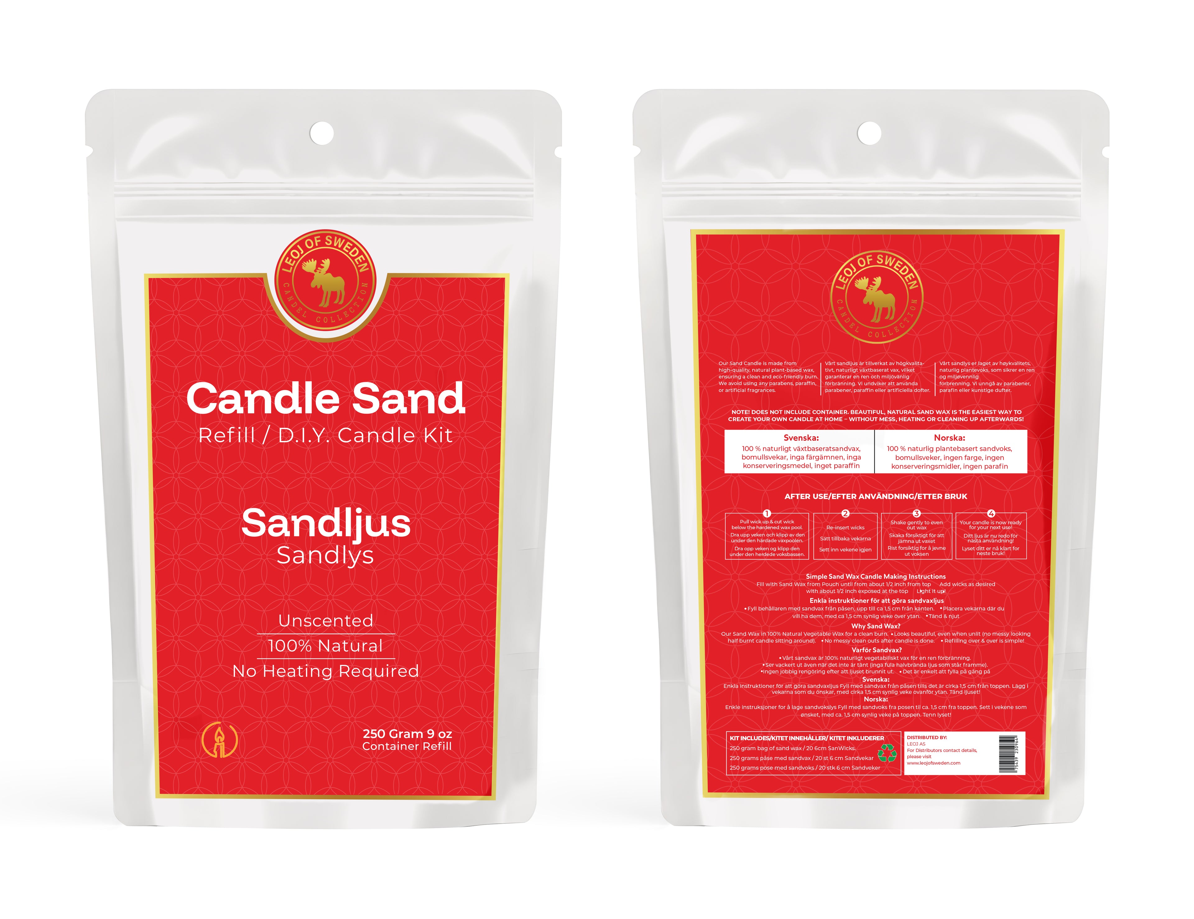 SANDLYS RØD UTEN DUFT / SANDLJUS  RÖD UTAN DOFT