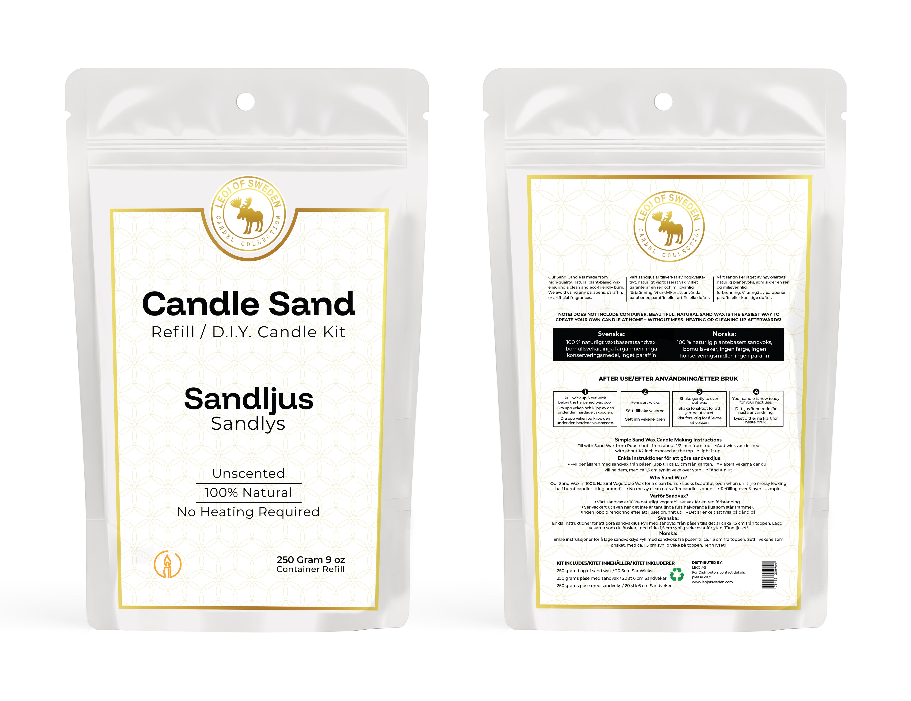 SANDLYS HVIT UTEN DUFT / SANDLJUS  VIT UTAN DOFT